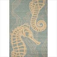Jaipur Sea Horsing Around Rug from Coastal Living Collection - Canal Blue