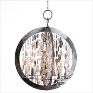 Lowcountry Originals Lighting Shelled Double Ring Chandelier 