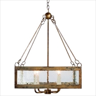 Lowcountry Originals Lighting Seeded Glass Square Chandelier 