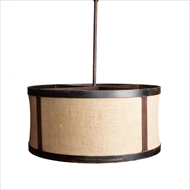 Lowcountry Originals Lighting Large Burlap Drum Chandelier 