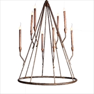 Lowcountry Originals Lighting Cone with Copper Chandelier 