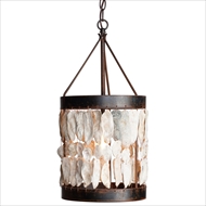 Lowcountry Originals Lighting Shell Drum With Bottom Band Chandelier 