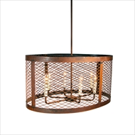 Lowcountry Originals Lighting Oval Wire Mesh Drum Chandelier 